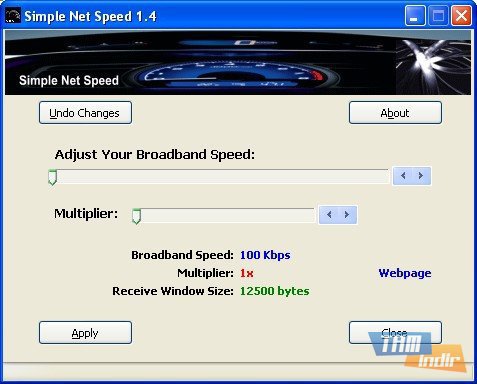 Simple Net Speed Arayüzü