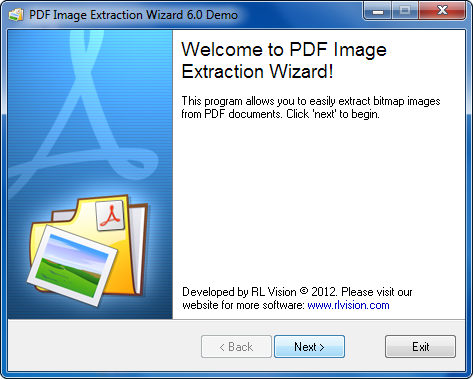 PDF Image Extraction Wizard Screenshot 1