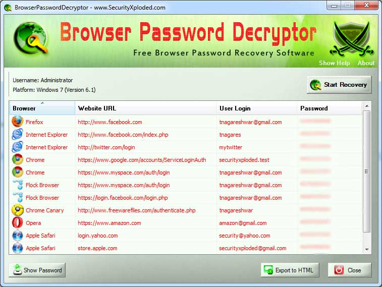 Bilgisayarda Kayıtlı Şifreleri Gösteren Program Chrome Firefox İnternet Explorer Safari Şifre Bulma