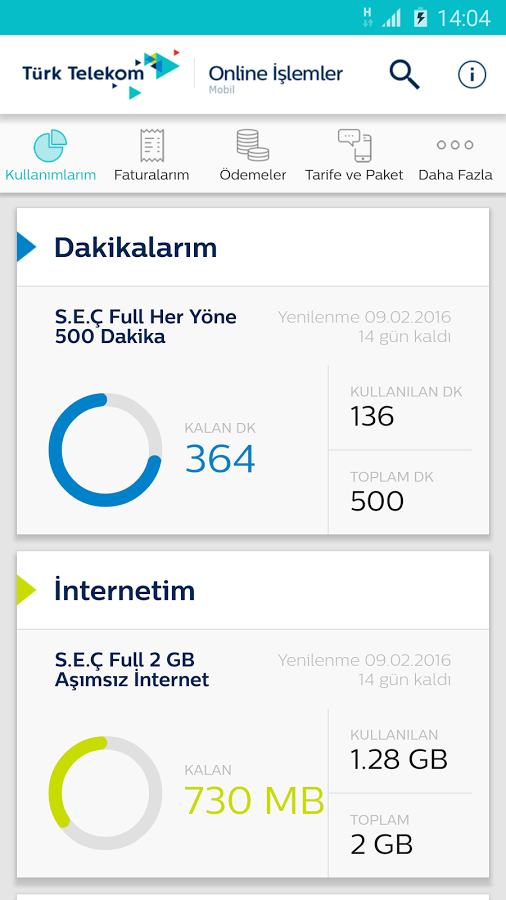 Türk Telekom Online İşlemler Mobil 4