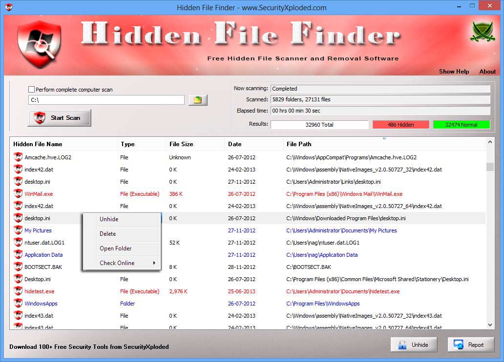 Hiddenfilefinder Mainscreen Big 1