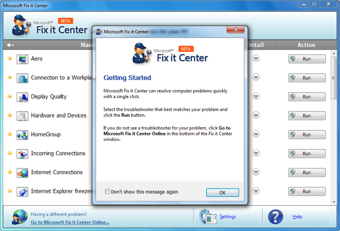 Microsoft Fix It Center 32 5