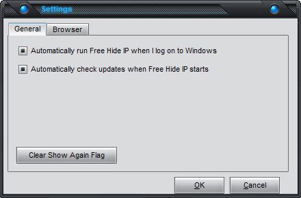 Free Hide IP  :: Advanced Settings - General
