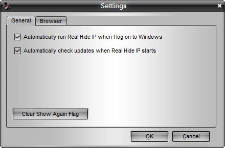 Real Hide IP :: Advanced Settings - General