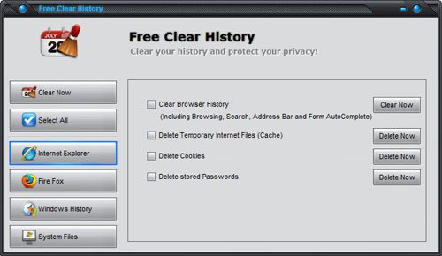 Free Clear History :: Remove All Traces of Your Online and Offline Activities for Free