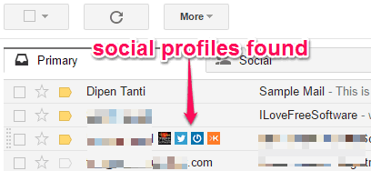 social profiles found