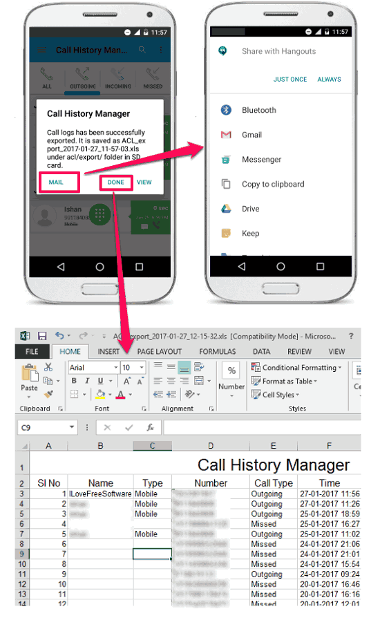 Call History Manager in action
