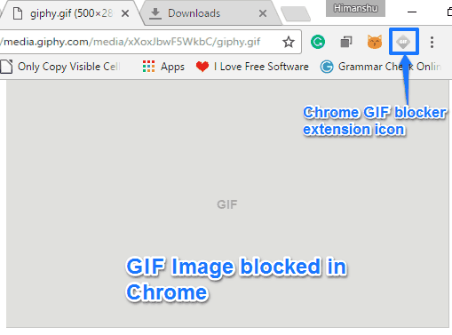 how to block gif images in Chrome