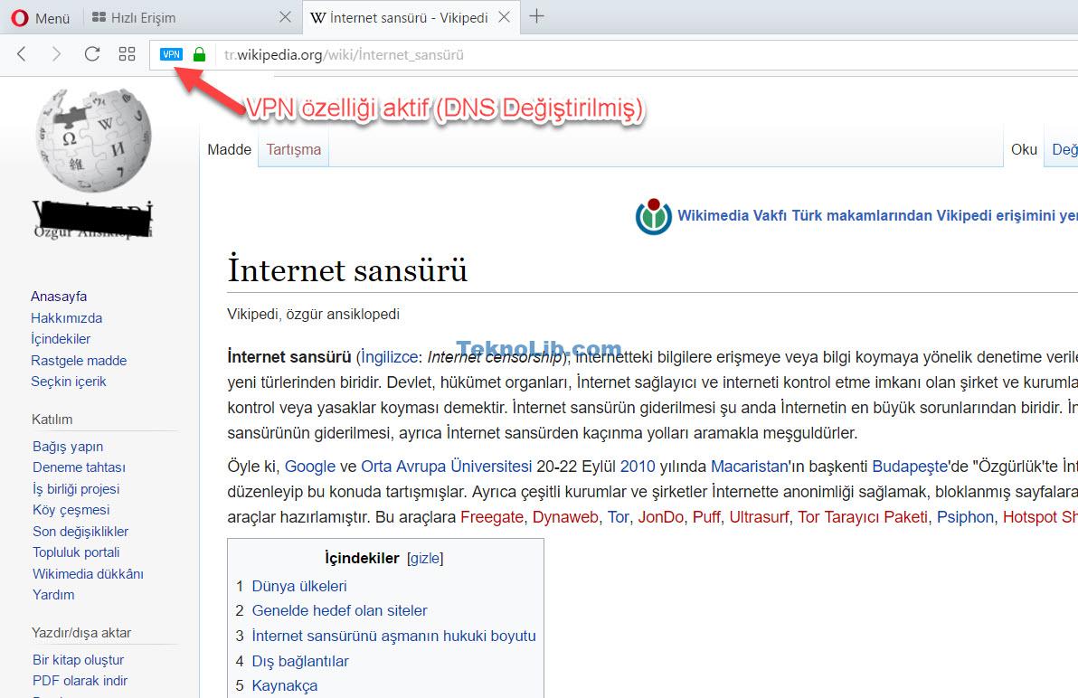Vikipedi Giriş DNS Programı (Wikipedia Giriş Yolları)