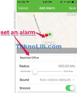 GPS Alarm Uygulaması iPhone İçin