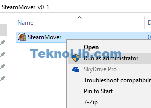 run steammover application as administrator