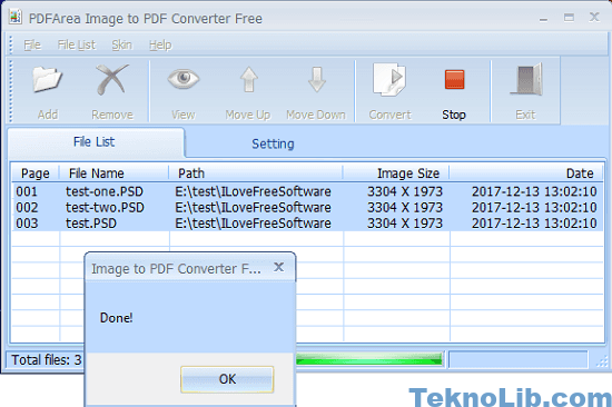 PDFArea Image to PDF converter free