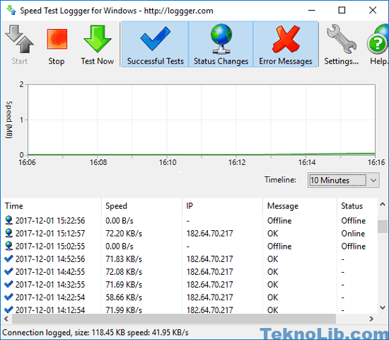Speed test logger monitor log download speed