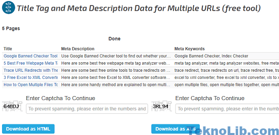 SEO Chat meta tag extractor