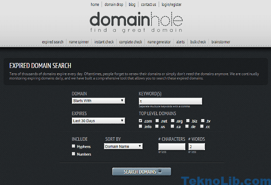 Search Expired Domains