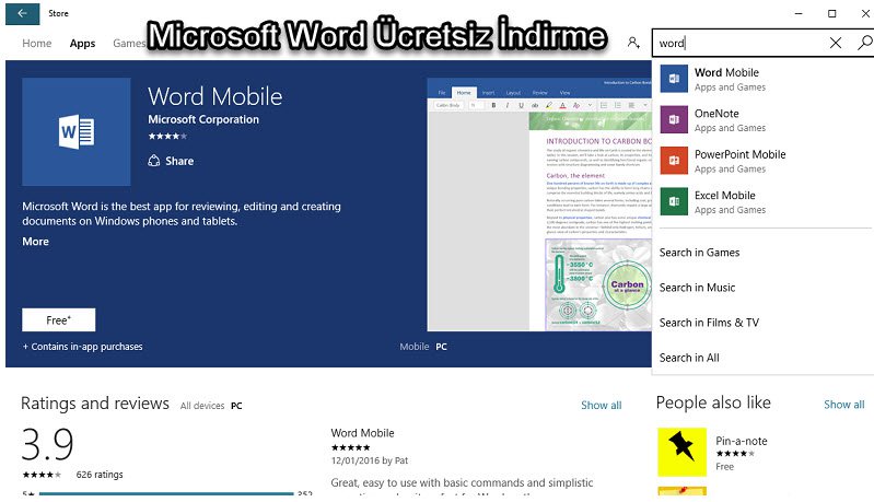 Microsoft Word Ücretsiz İndirme