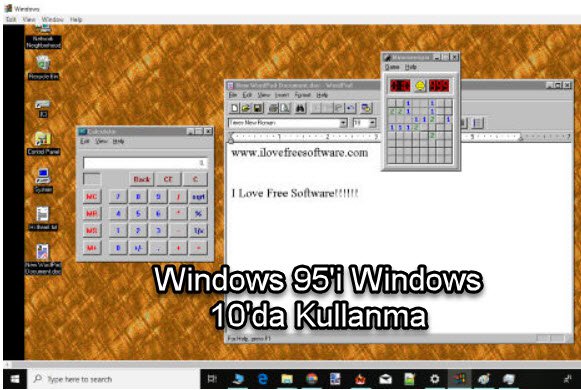 Windows 95'i Windows 10'da Kullanma
