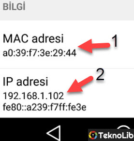 Android IP Adresi Bulma ve Mac Adresi Sorgulama Öğrenme