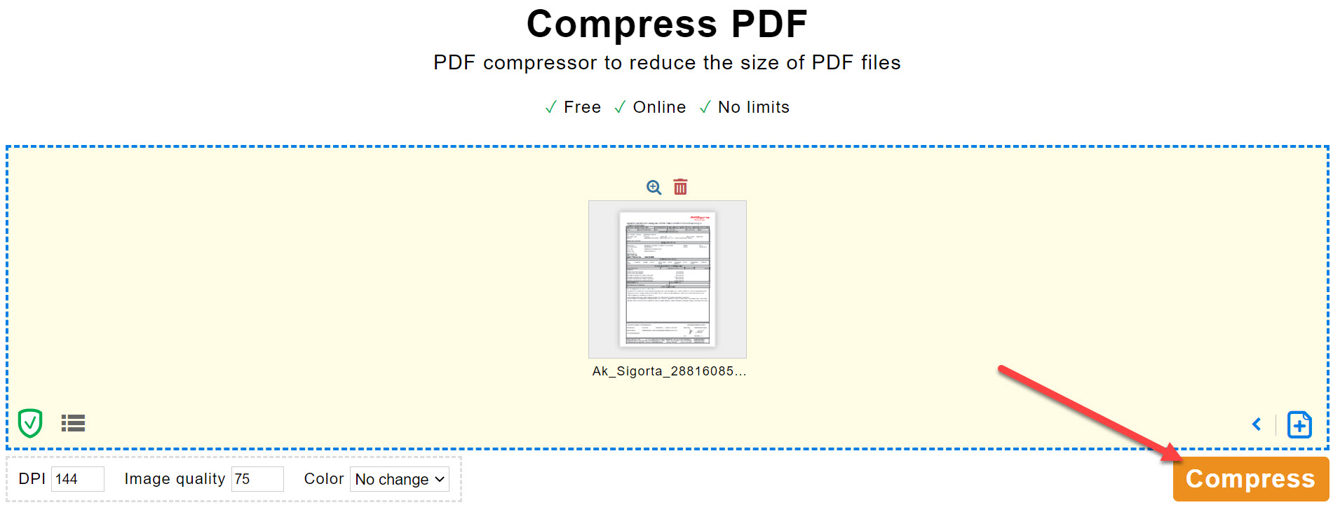 PDF Sıkıştırma Sitesi Programsız Ücretsiz