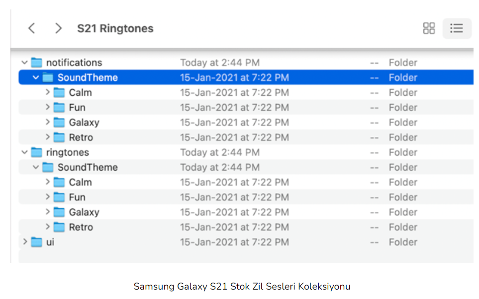 Samsung Galaxy S21 Stok Zil Sesleri Koleksiyonu 1