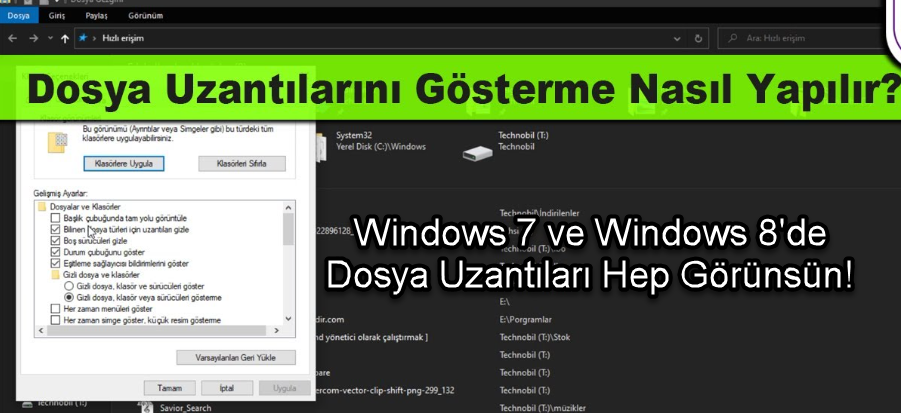 Windows7 8 Dosya Uzantilari Nasil Goruntulenir Hep Gorunsun 1